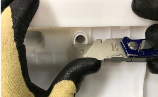 Be very careful of the sharp knife you use; you should wear cut resistant gloves for this process.