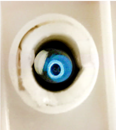 make sure the elbow is pointing straight down into icemaker.